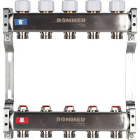 ROMMER Коллектор из нержавеющей стали без расходомеров 5 вых. ROMMER Коллектор из нержавеющей стали без расходомеров 5 вых.