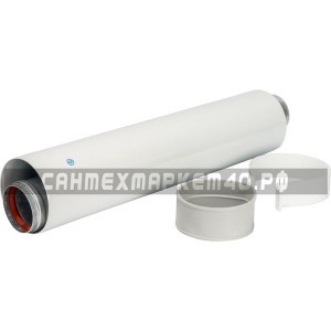 STOUT Элемент дымохода DN60/100 труба коаксиальная 500 мм п/м, уплотнения и хомут в комплекте STOUT Элемент дымохода DN60/100 труба коаксиальная 500 мм п/м, уплотнения и хомут в комплекте