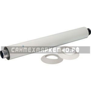 STOUT Элемент дымохода DN60/100 конечный участок 830мм дымохода для горизонт. прохода через стену с оголовком из пластика STOUT Элемент дымохода DN60/100 конечный участок 830мм дымохода для горизонт. прохода через стену с оголовком из пластика