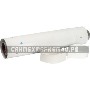 STOUT Элемент дымохода DN60/100 труба коаксиальная телескопическая 470-750 мм п/м, уплотнения и хомут в комплекте STOUT Элемент дымохода DN60/100 труба коаксиальная телескопическая 470-750 мм п/м, уплотнения и хомут в комплекте