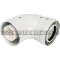 STOUT Элемент дымохода конденсац. колено 90°/ адаптер 90° DN60/100 м/п PP-FE (совместим. с Baxi,Viessmann) STOUT Элемент дымохода конденсац. колено 90°/ адаптер 90° DN60/100 м/п PP-FE (совместим. с Baxi,Viessmann)