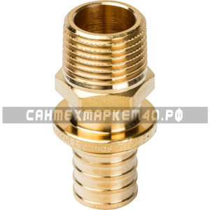 STOUT Переходник с наружной резьбой 20xR 1/2" для труб из сшитого полиэтилена аксиальный в Калуге STOUT Переходник с наружной резьбой 20xR 1/2" для труб из сшитого полиэтилена аксиальный в Калуге