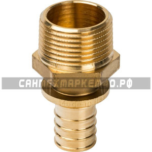 STOUT Переходник с наружной резьбой 25xR 1" для труб из сшитого полиэтилена аксиальный в Калуге STOUT Переходник с наружной резьбой 25xR 1" для труб из сшитого полиэтилена аксиальный в Калуге