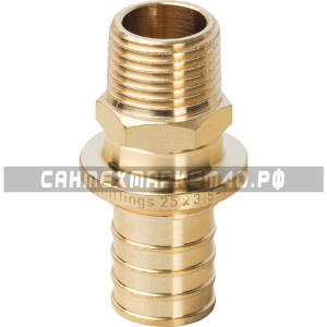 STOUT Переходник с наружной резьбой 25xR 1/2" для труб из сшитого полиэтилена аксиальный в Калуге STOUT Переходник с наружной резьбой 25xR 1/2" для труб из сшитого полиэтилена аксиальный в Калуге