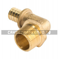 STOUT Угольник-переходник с наружной резьбой 16xR 1/2" для труб из сшитого полиэтилена аксиальный
