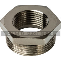 STOUT Футорка никелированная 1"1/2X1" STOUT Футорка никелированная 1"1/2X1"
