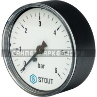 STOUT Манометр аксиальный. Корпус Dn 63 мм 1/4" STOUT Манометр аксиальный. Корпус Dn 63 мм 1/4"
