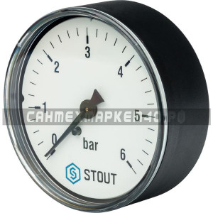 STOUT Манометр аксиальный. Корпус Dn 63 мм 1/4" в Калуге STOUT Манометр аксиальный. Корпус Dn 63 мм 1/4" в Калуге