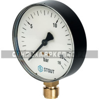 STOUT Манометр радиальный. Корпус Dn 100 мм 1/2" STOUT Манометр радиальный. Корпус Dn 100 мм 1/2"