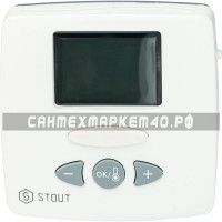 STOUT Термостат комнатный электронный WFHT-LCD. С выносным датчиком STOUT Термостат комнатный электронный WFHT-LCD. С выносным датчиком