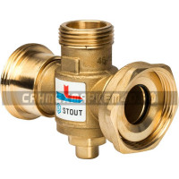 STOUT Термостатический смесительный клапан  G 1"1/2M-G 1"1/2F-G 1"M 70°С